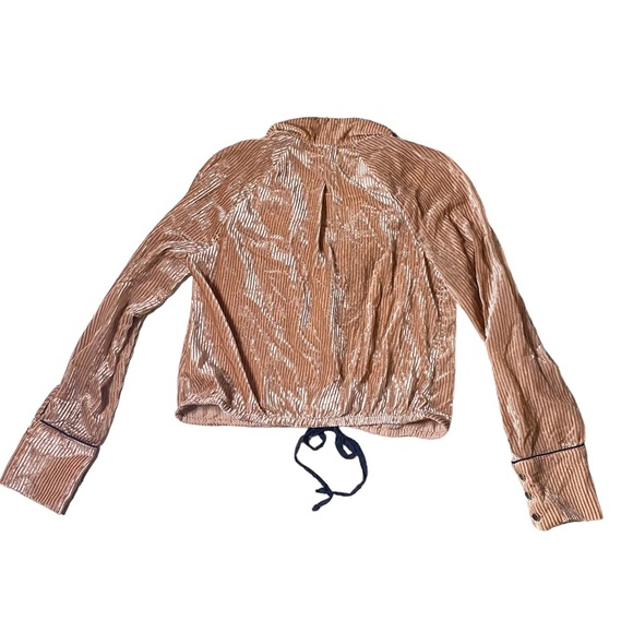 Free People Aspen Nights Velvet Cropped Button Up Size Small - Picture 7 of 15